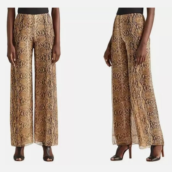 Ralph Lauren The purple Label Saunders Python Print Palazzo Pants - Picture 5 of 5